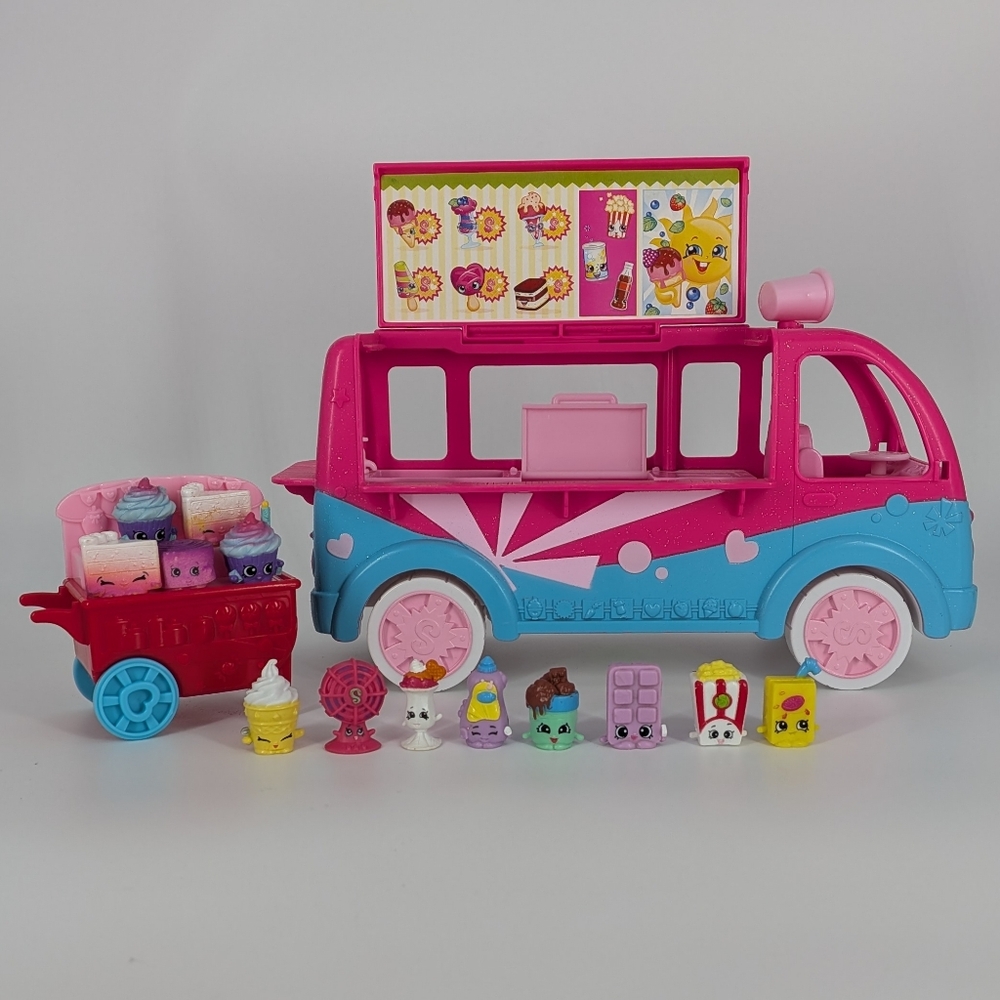 Shopkins Pink Ice Cream Truck & Dessert Cart Toys